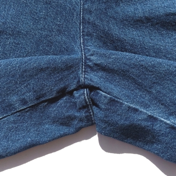 Dockers 90's Vintage Pleated Dark Wash High Rise Tapered Ankle Cut Mom Jeans 12 - Picture 11 of 14